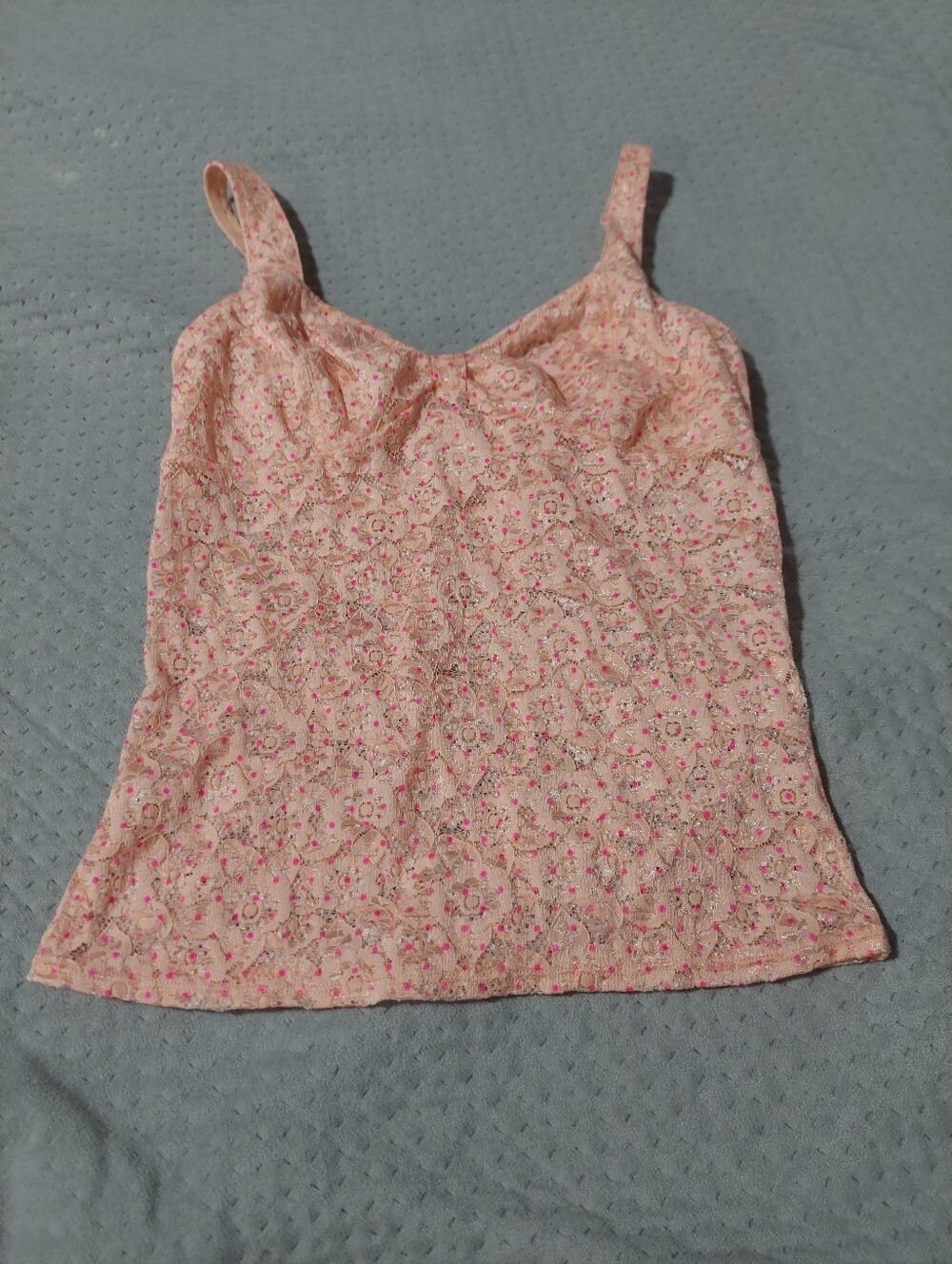 Free People Delicate Pink Floral Camisole with Adjustable Straps
